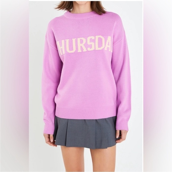 English Factory Weekday Thursday Motif Sweater - Picture 2 of 9